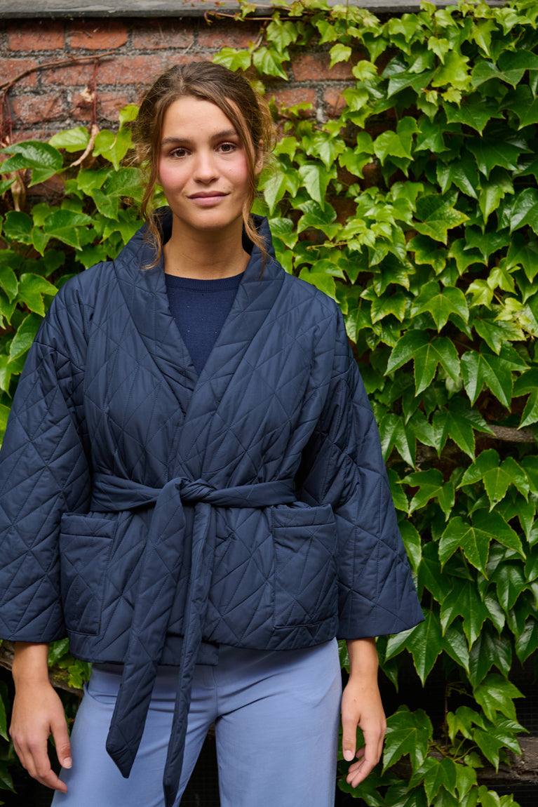 Kimi padded kimono, navy