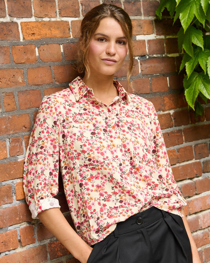 Marie Shirt Summer Time (rouge flowers)