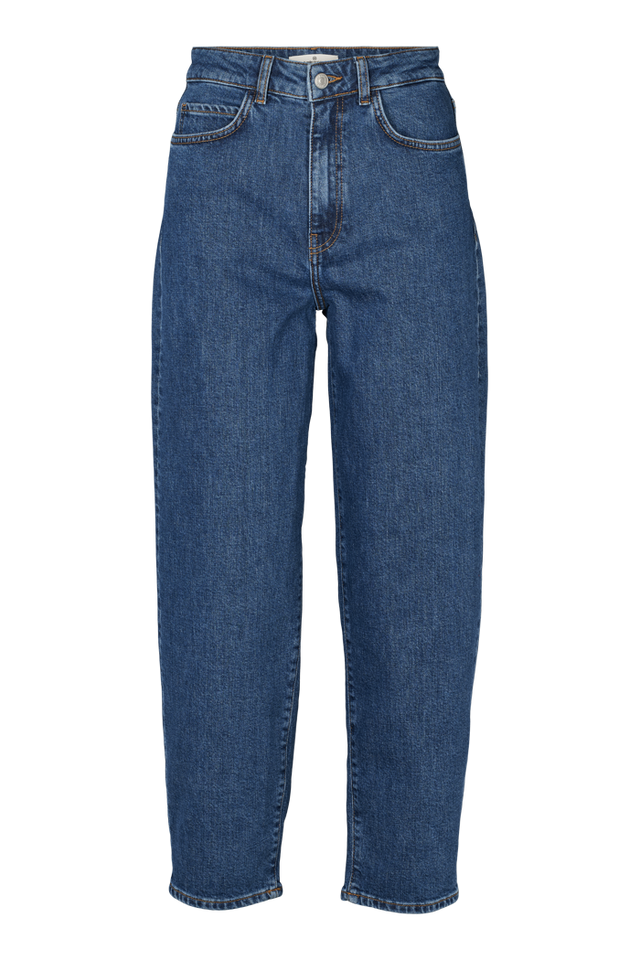 Barrel jeans Ea mid blue, GOTS
