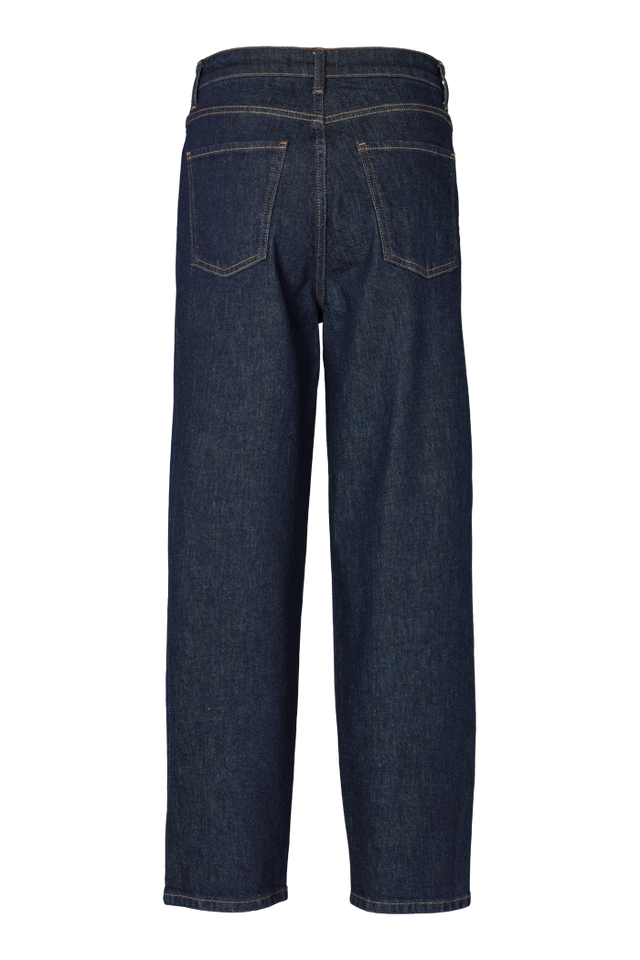 Barrel jeans Ea dark denim, GOTS