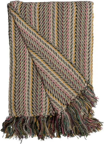 Recycled plaid håndklæde tæppe stribet