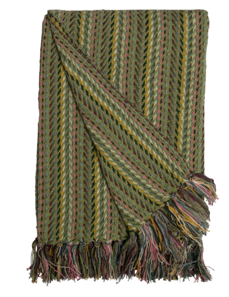Recycled plaid håndklæde tæppe stribet