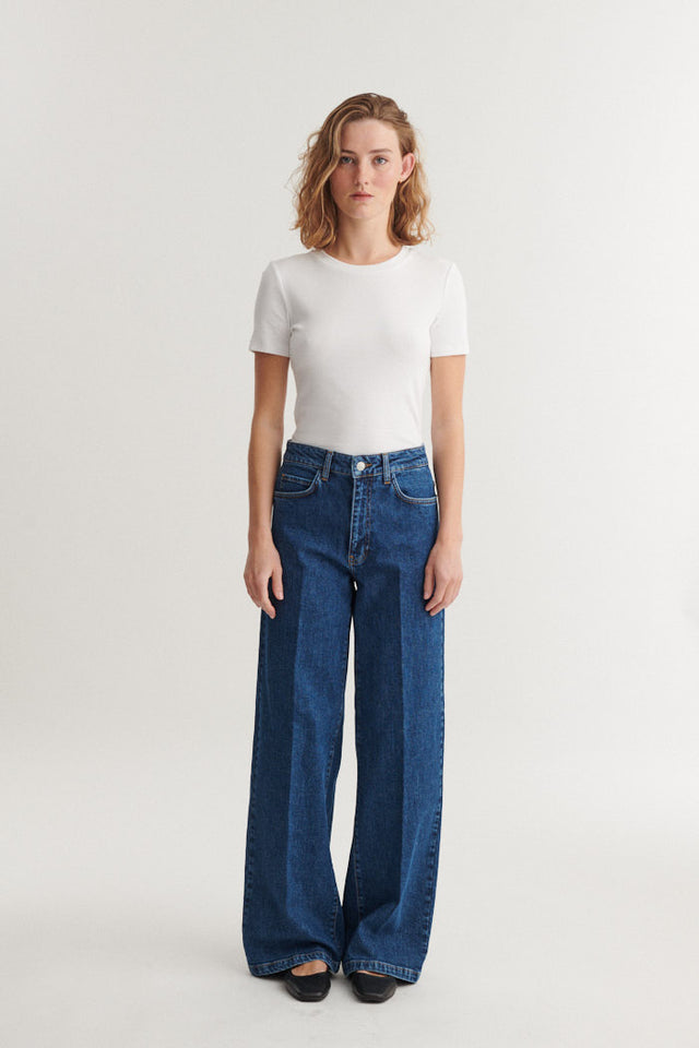 Enya jeans mid blue, GOTS