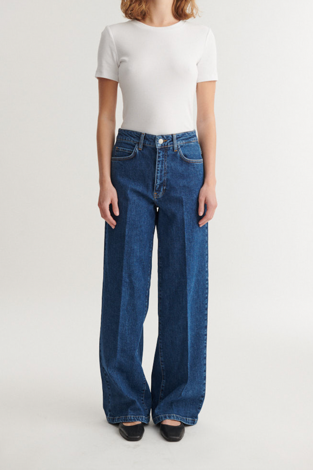 Enya jeans mid blue, GOTS