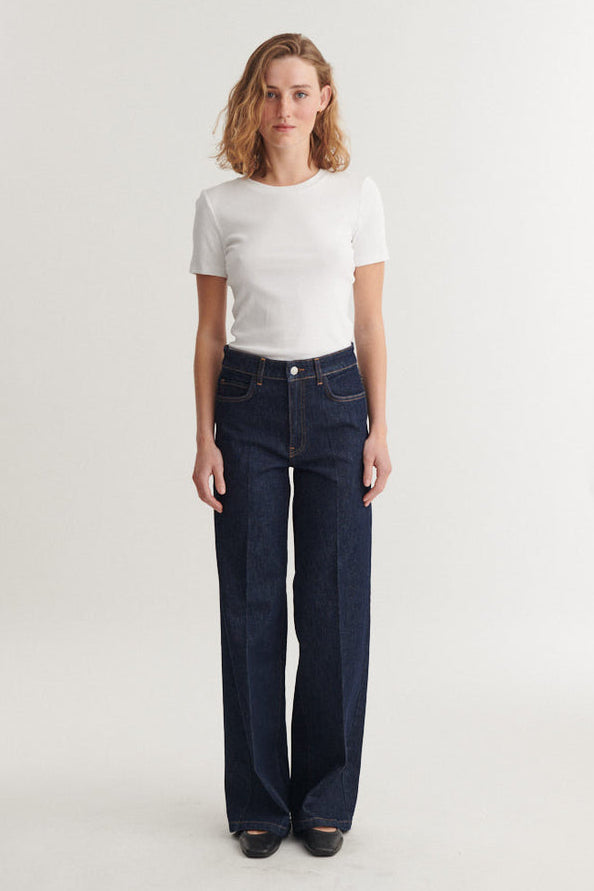 Enya Jeans Rinse Wash raw denim, GOTS