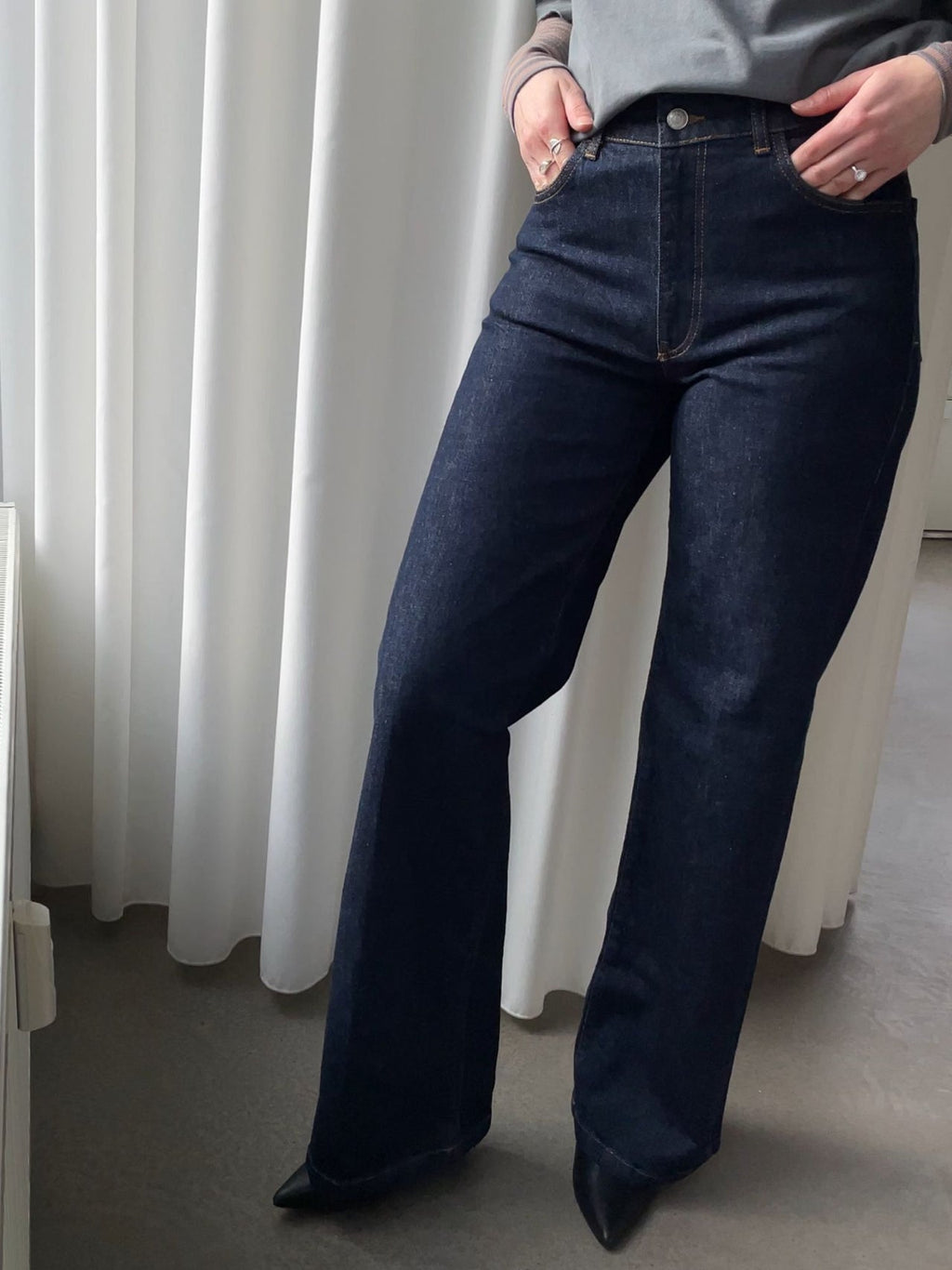 Enya Jeans Rinse Wash raw denim, GOTS