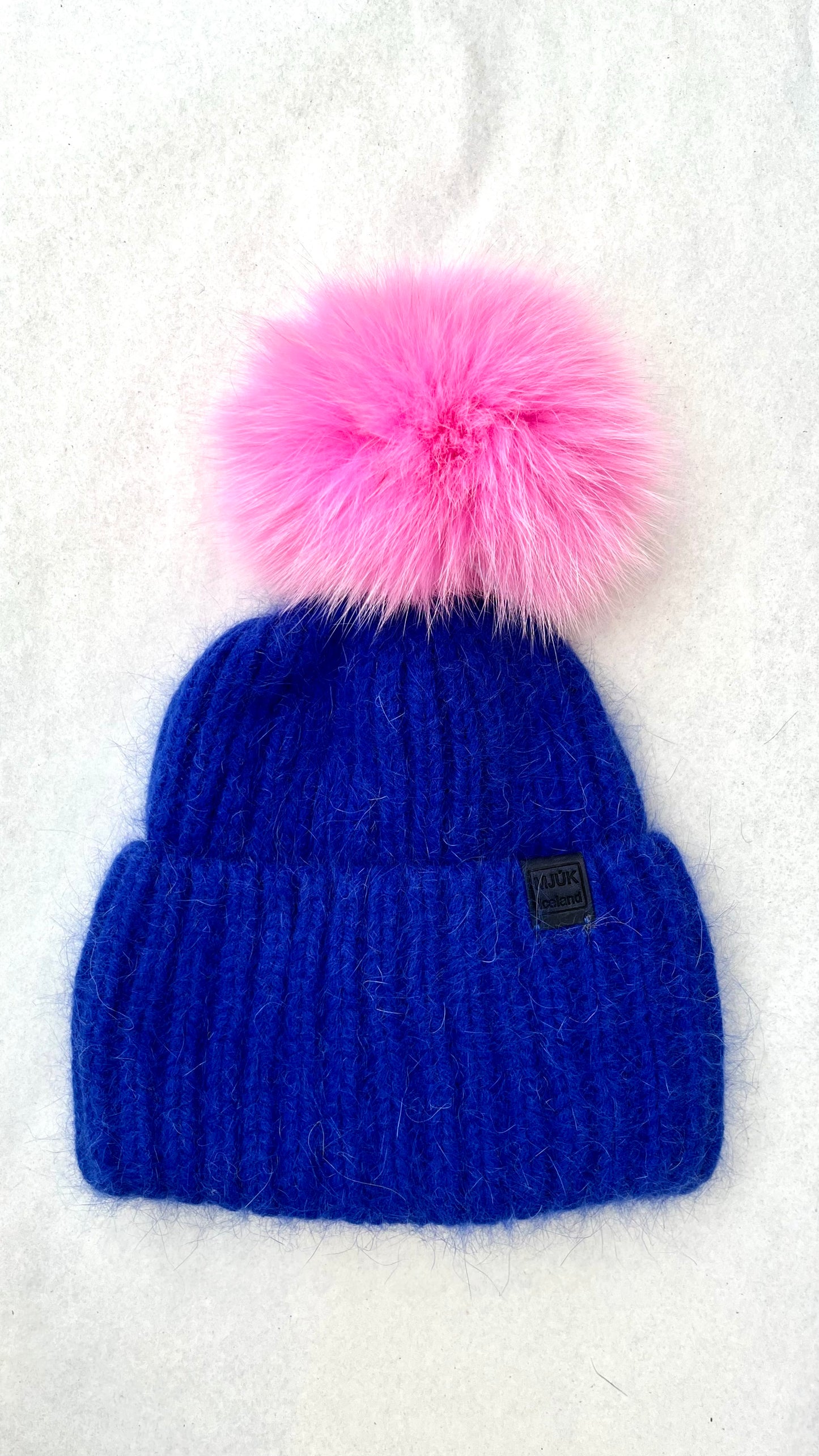 Hand-knit angora hue