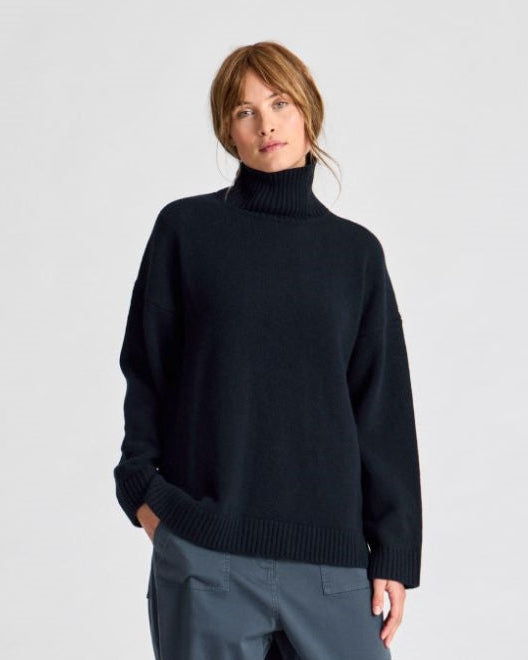 Mandie lambswool roll-neck sweater, GOTS