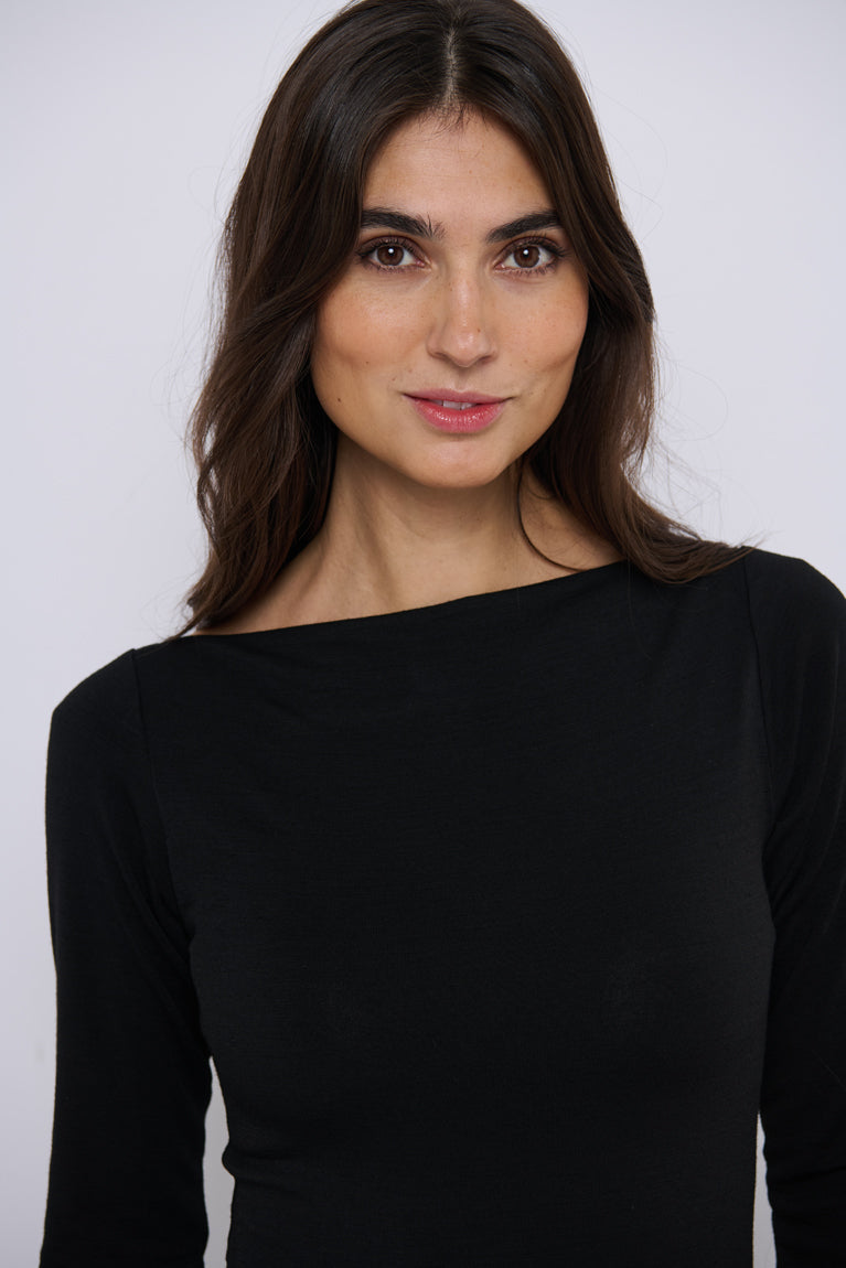 Sienna wool dress, black