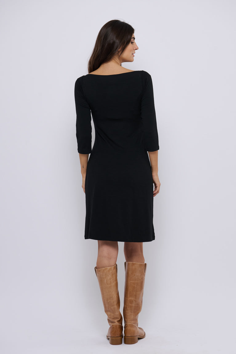 Sienna wool dress, black