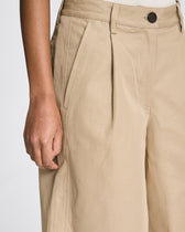 Twill shorts med læg i hør/bomuld