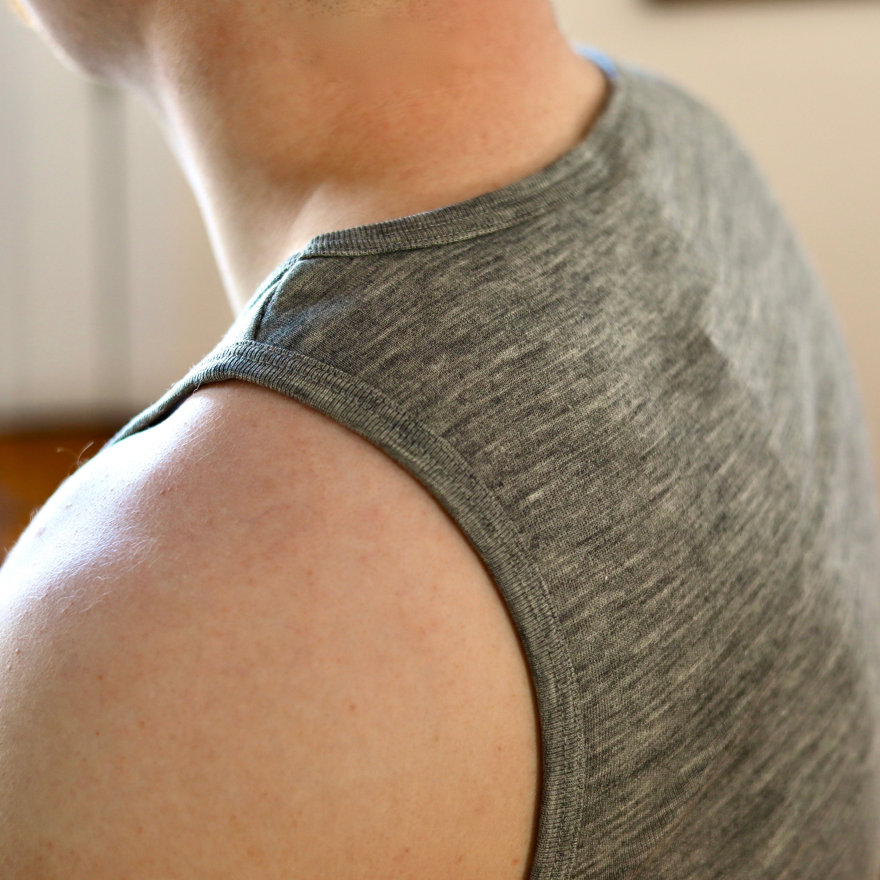 Men's merino/silk tank top, GOTS