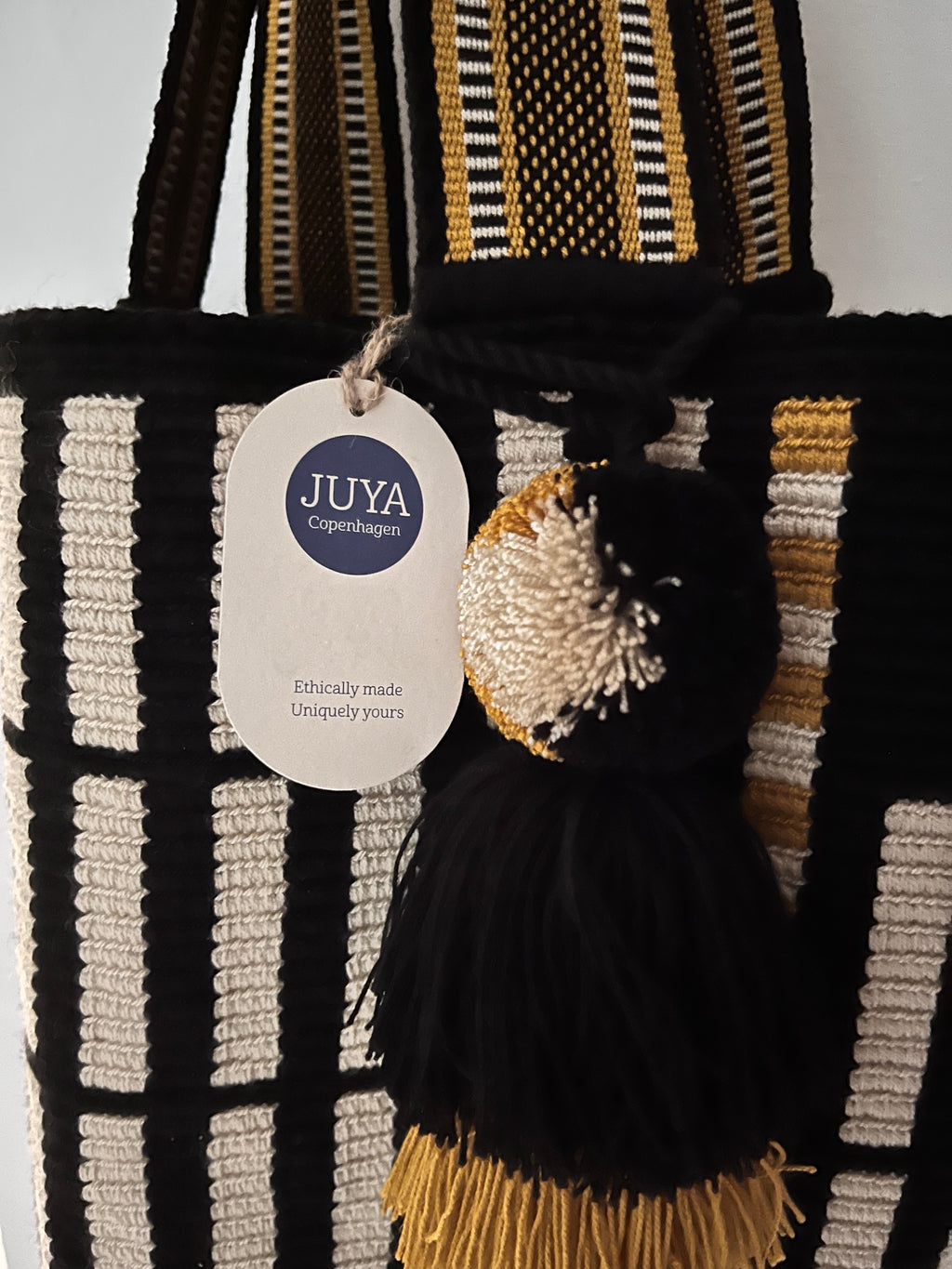 Wayuu unika taske -black/beige/mustard