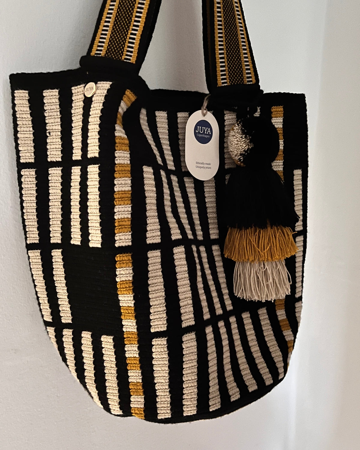 Wayuu unika taske -black/beige/mustard