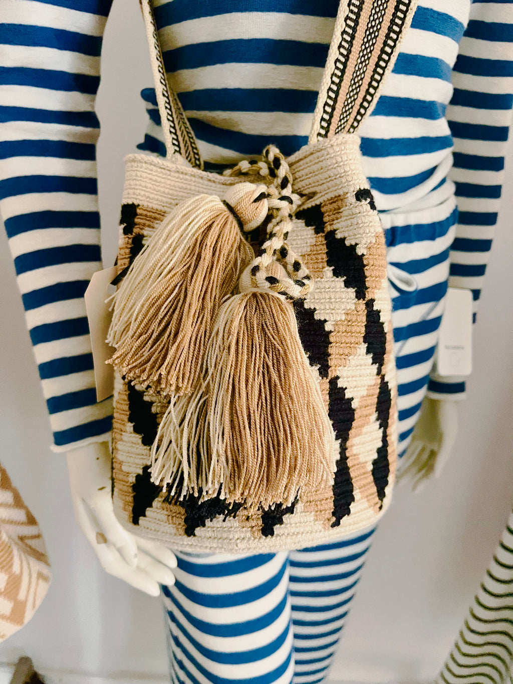 Wayuu unika taske - small - black/brown/beige