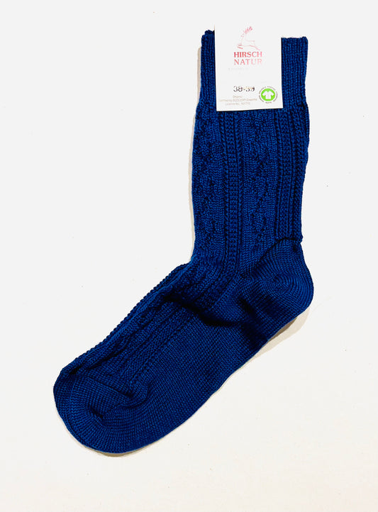 Kabelstrik-strømper i 100% øko lammeuld, GOTS