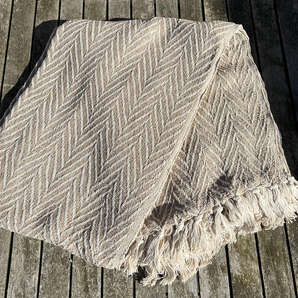 Recycled plaid håndklæde zigzag