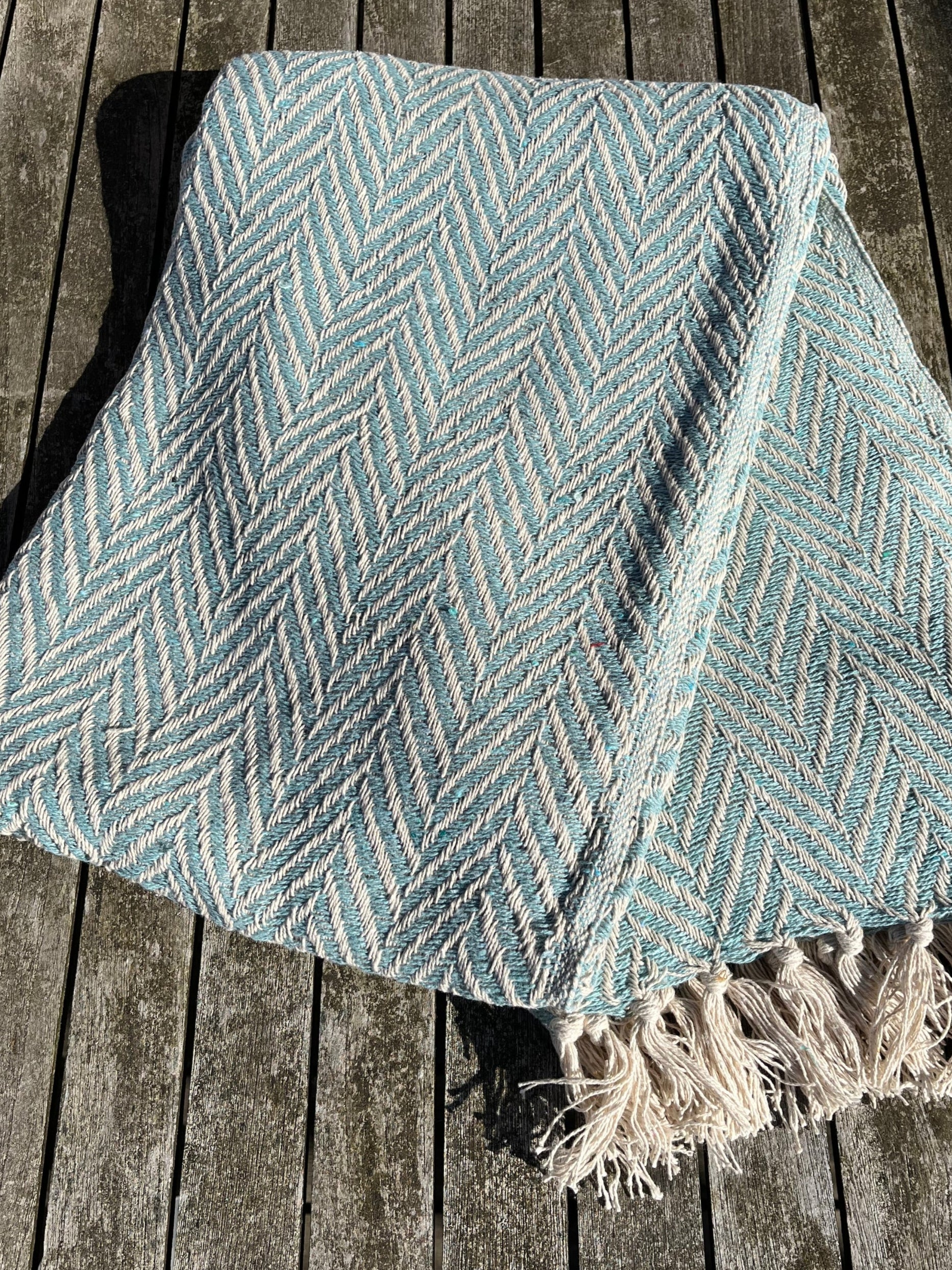 Recycled plaid håndklæde zigzag