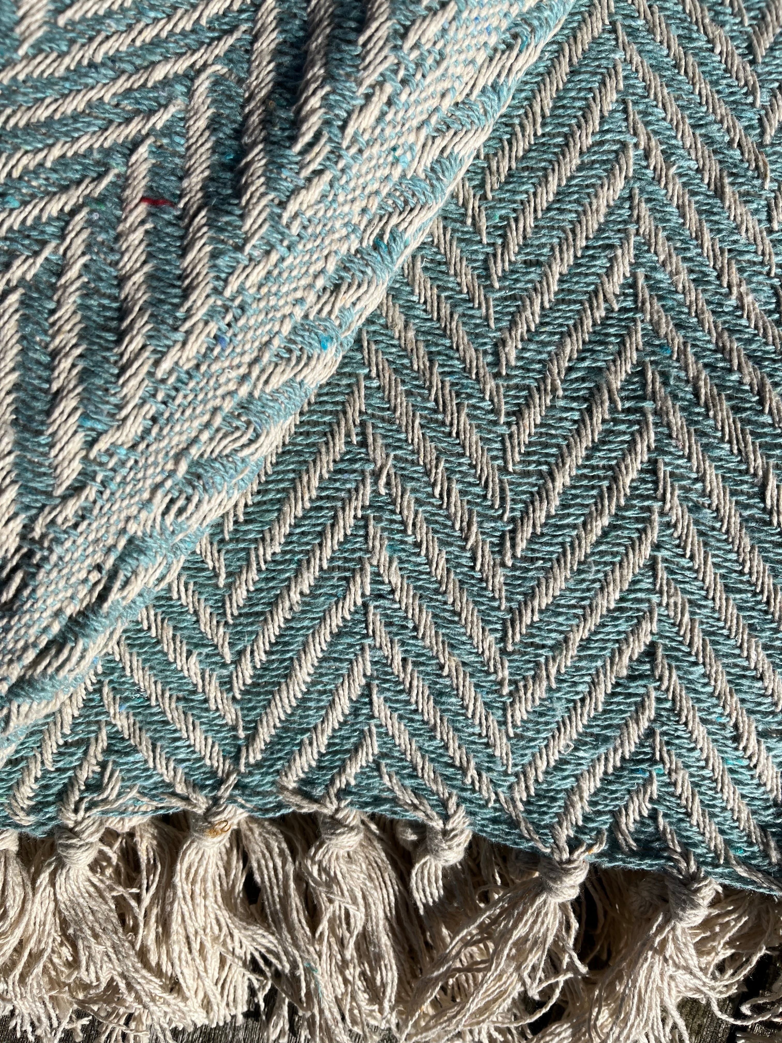 Recycled plaid håndklæde zigzag