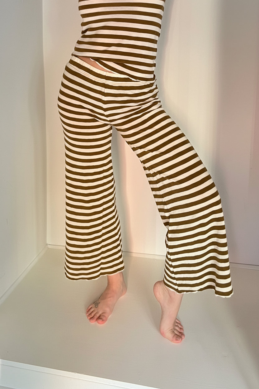 Pure merino cropped wide pants