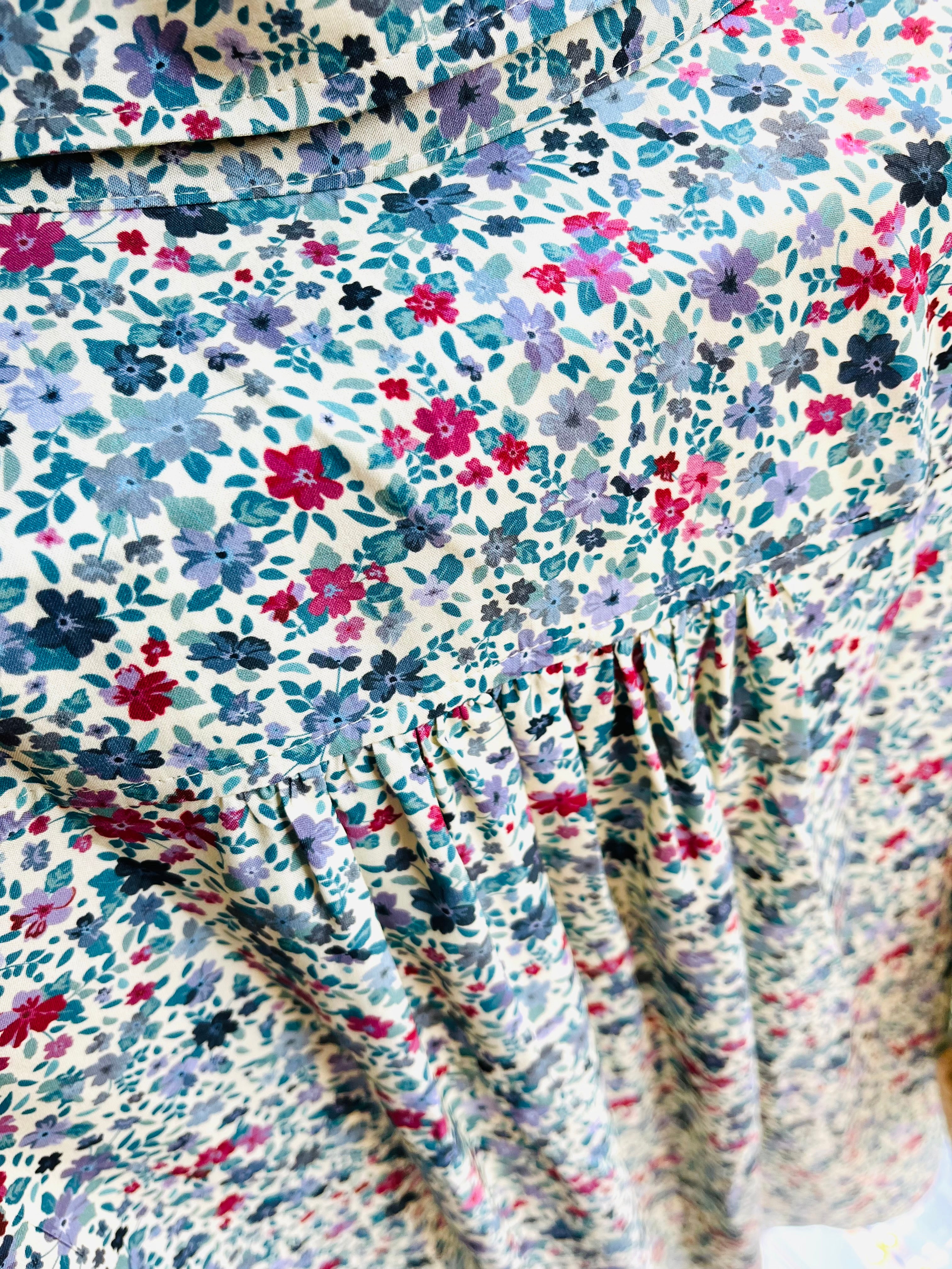 Marie Shirt petrol flowers