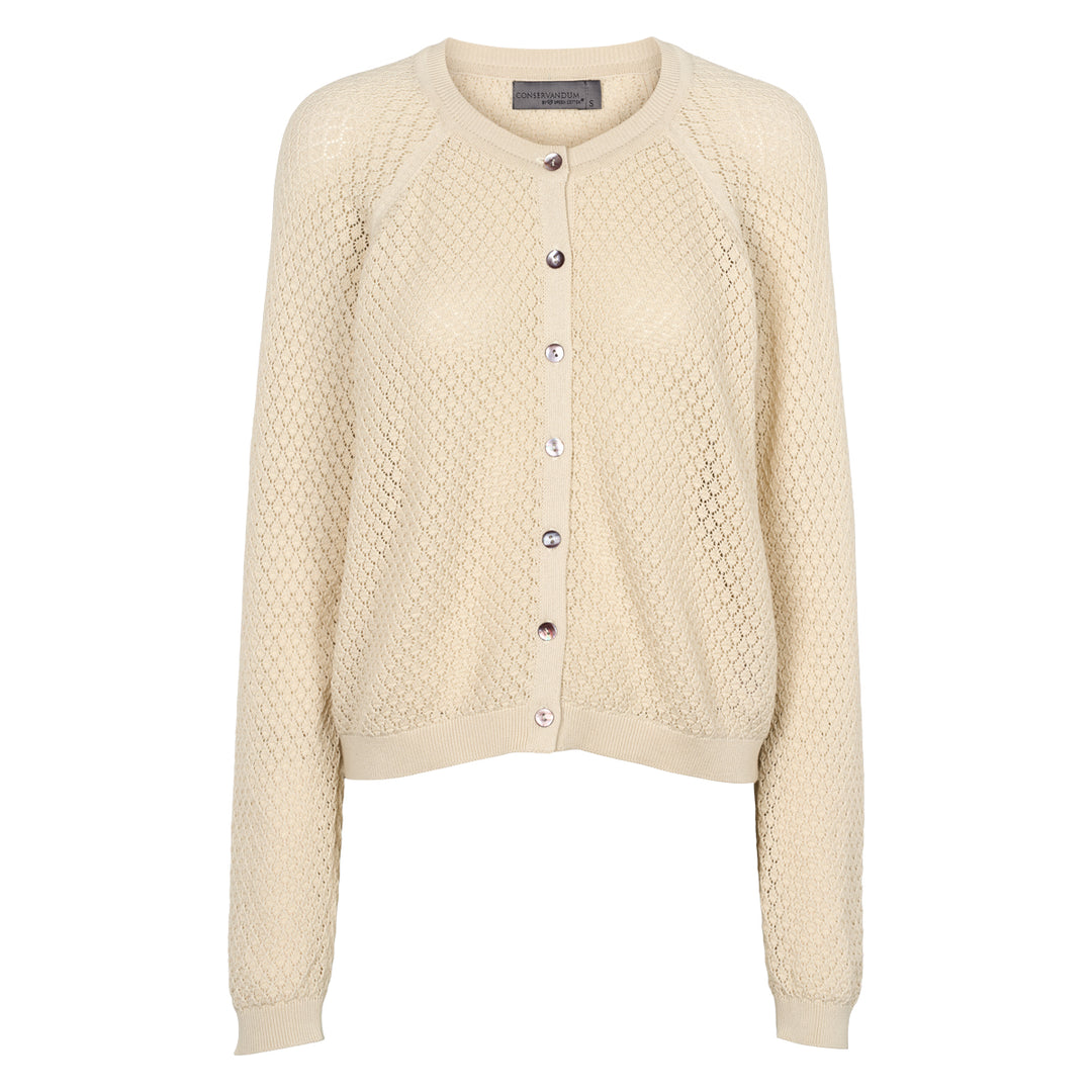 Fine-knit cardigan, GOTS