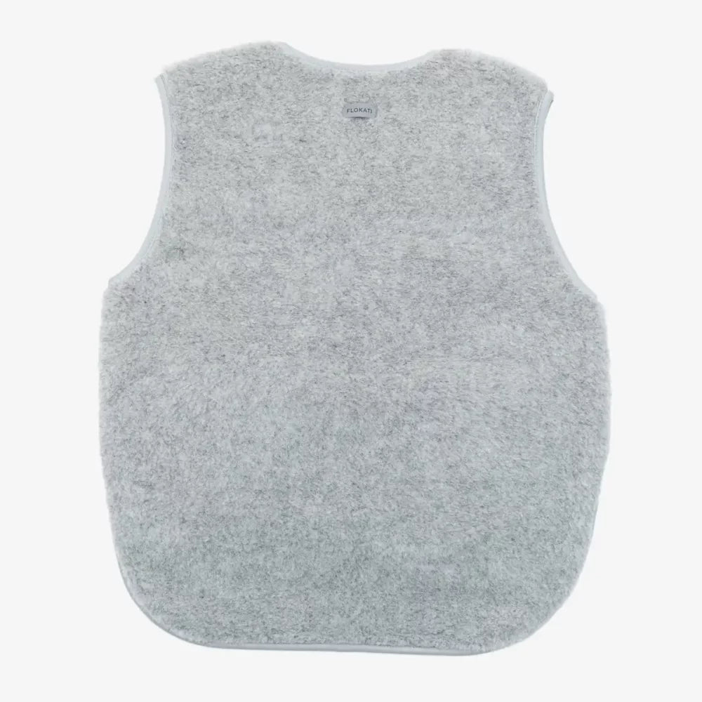 Vest i merinould, lysegrå