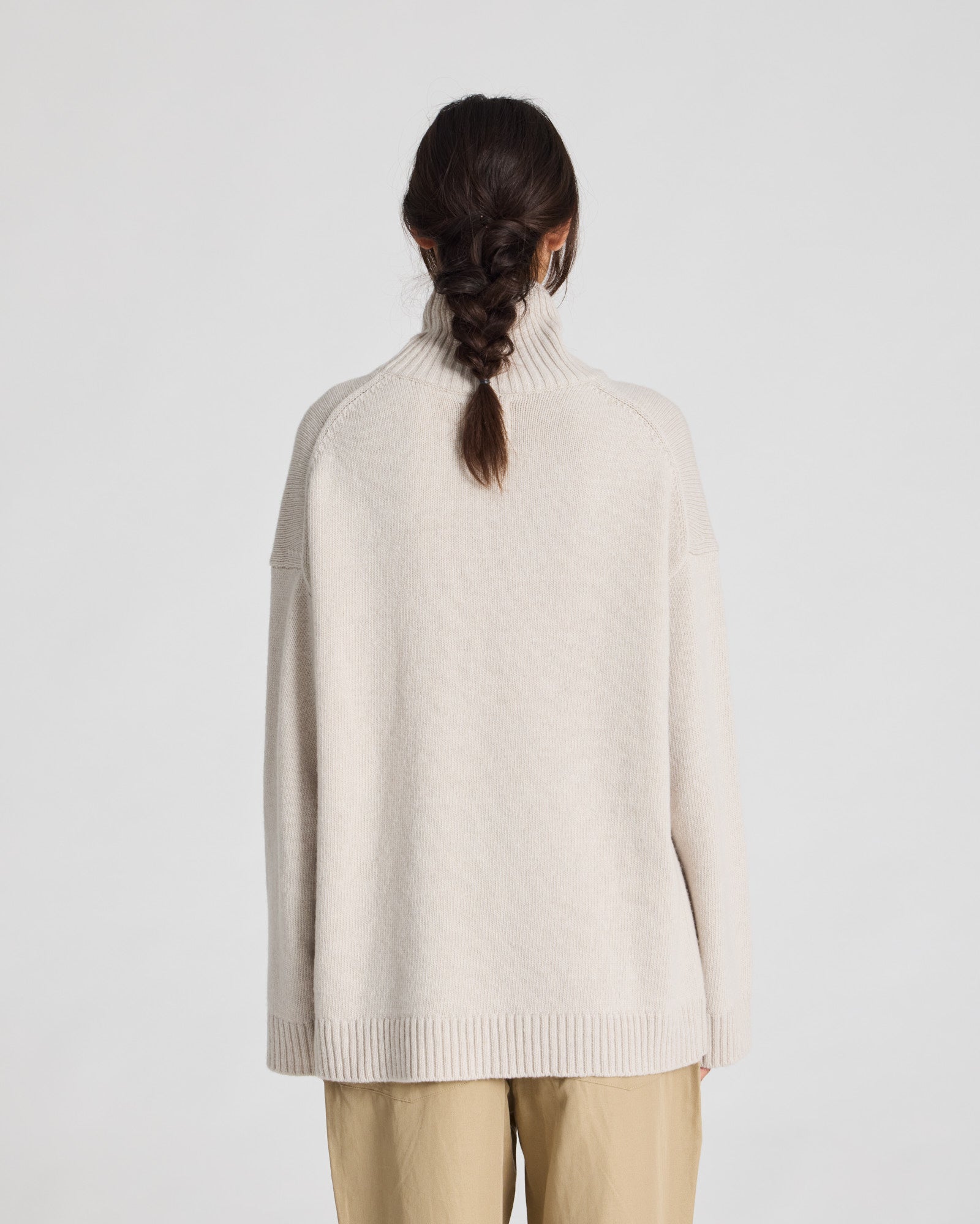 Mandie lambswool roll-neck sweater, GOTS