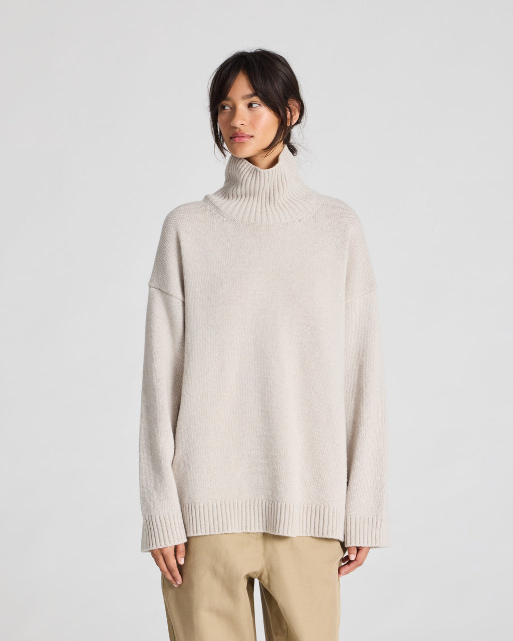 Mandie lambswool roll-neck sweater, GOTS