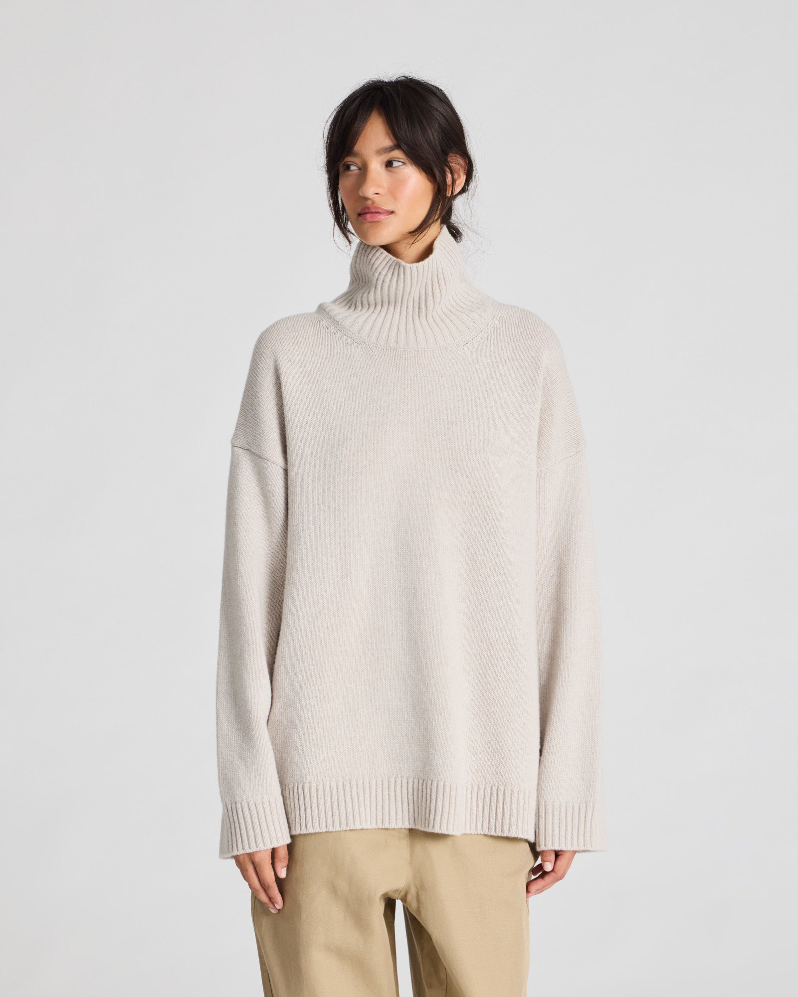 Mandie lambswool roll-neck sweater, GOTS