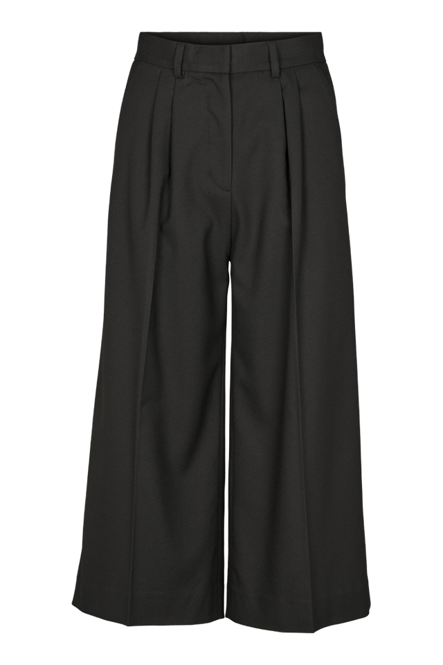 Pleated Marjo cropped pants, black