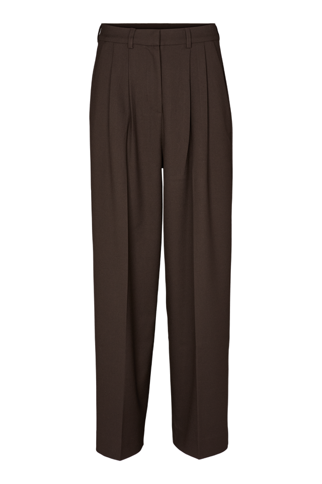 Pleated Marjo pants, chocolate