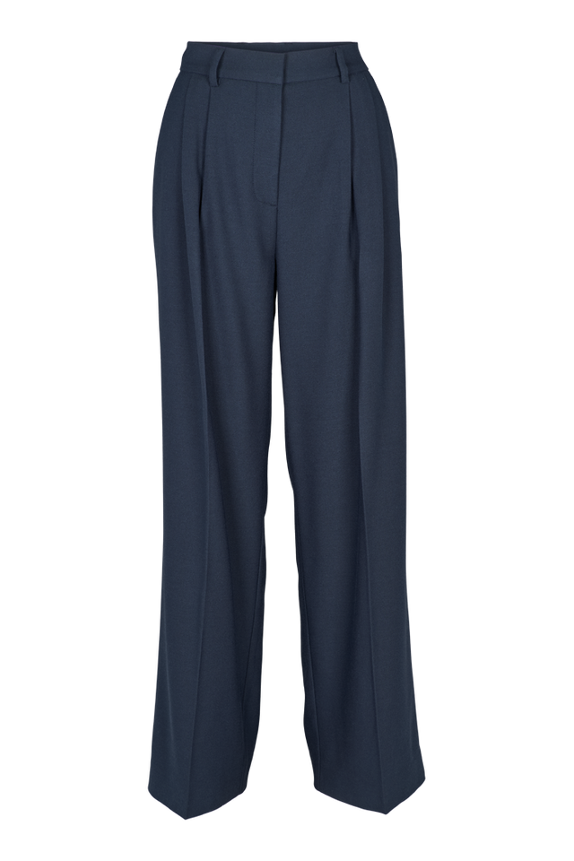 Pleated Marjo pants, navy