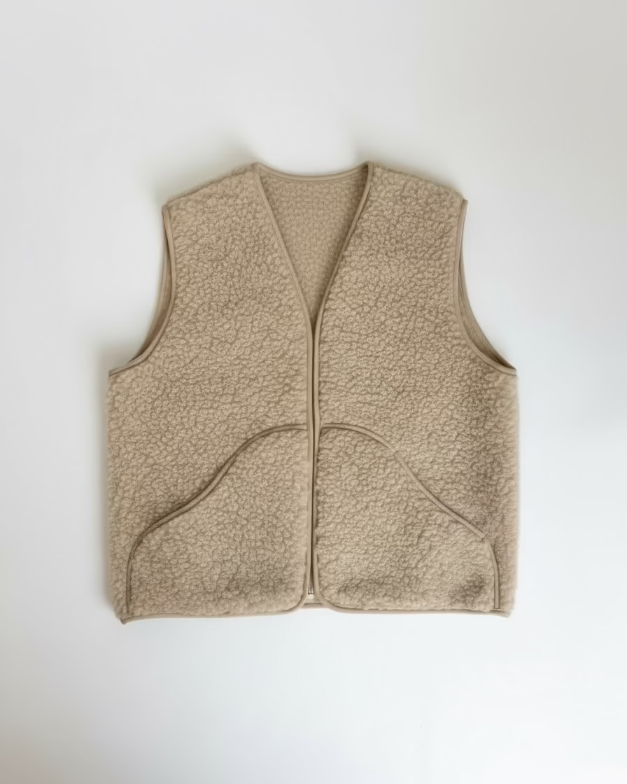 Vest i merinould natur