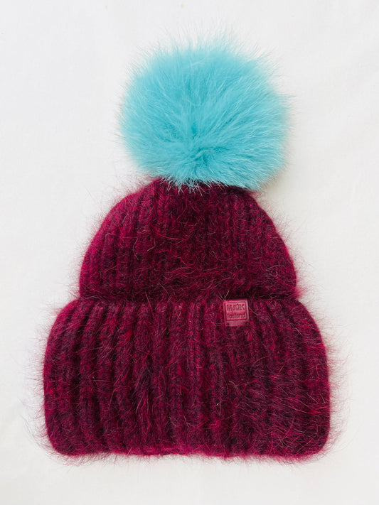 Hand-knit angora hue