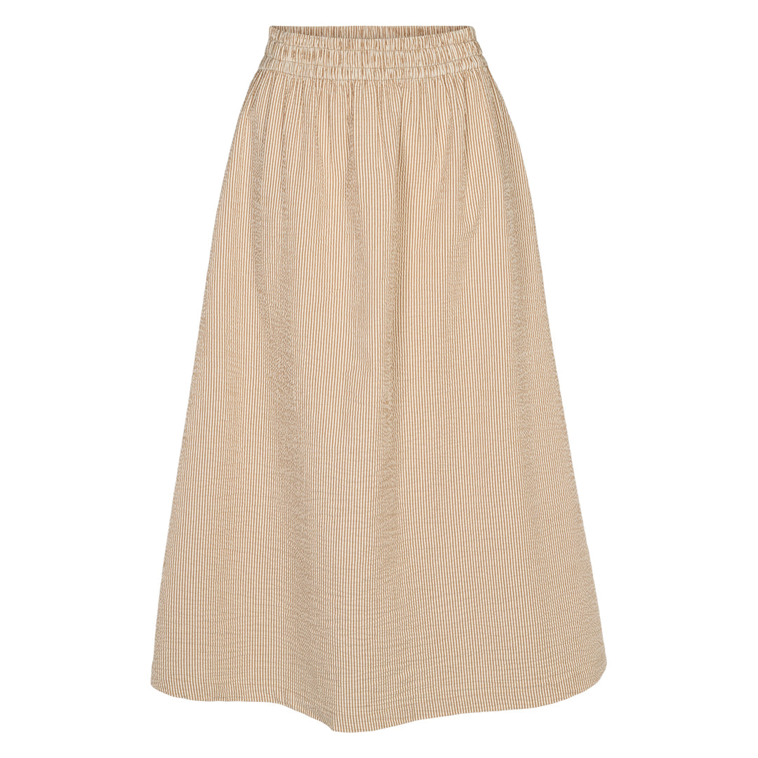 Seersucker stripe nederdel med lommer og underskørt, GOTS