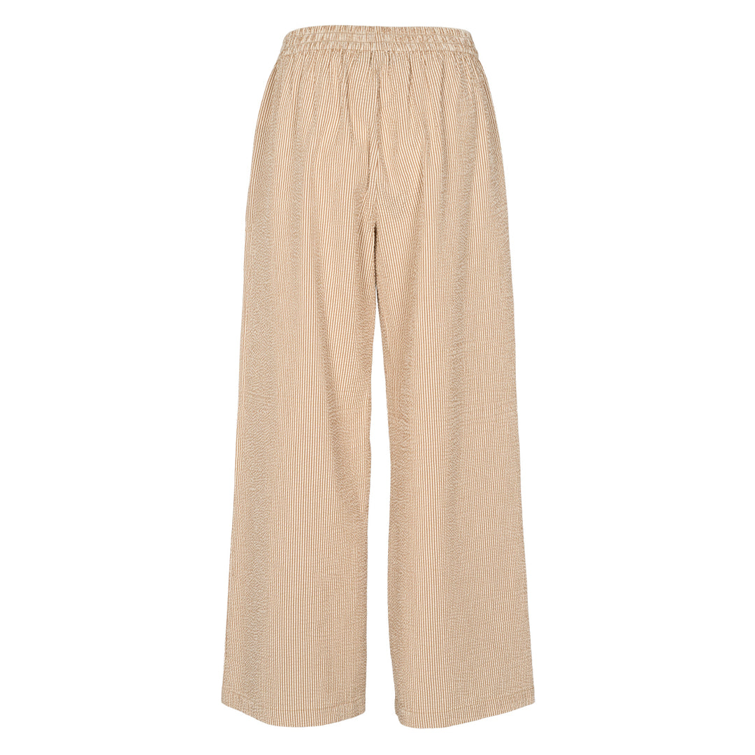 Seersucker stripe wide pants, GOTS