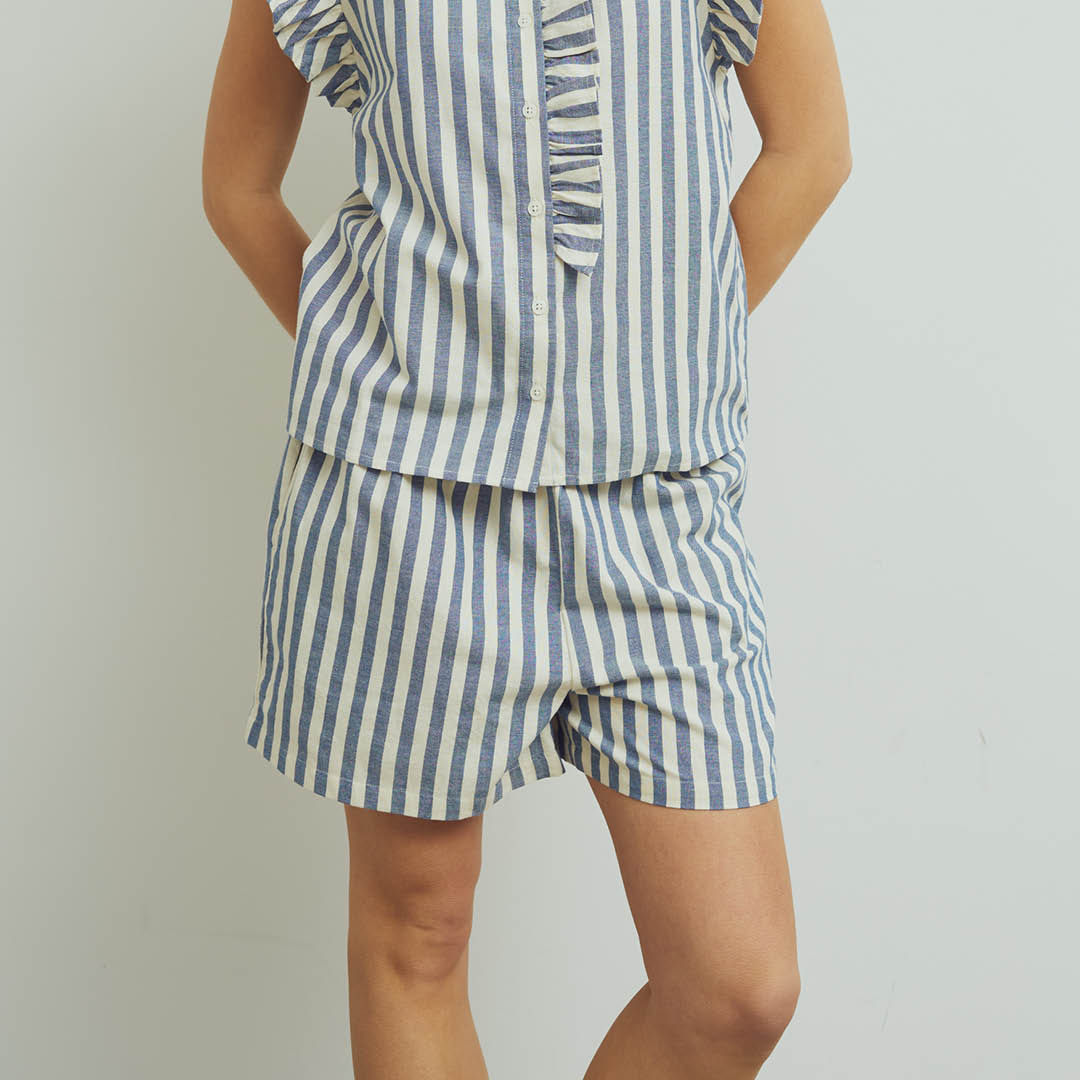 Stripe woven shorts, GOTS