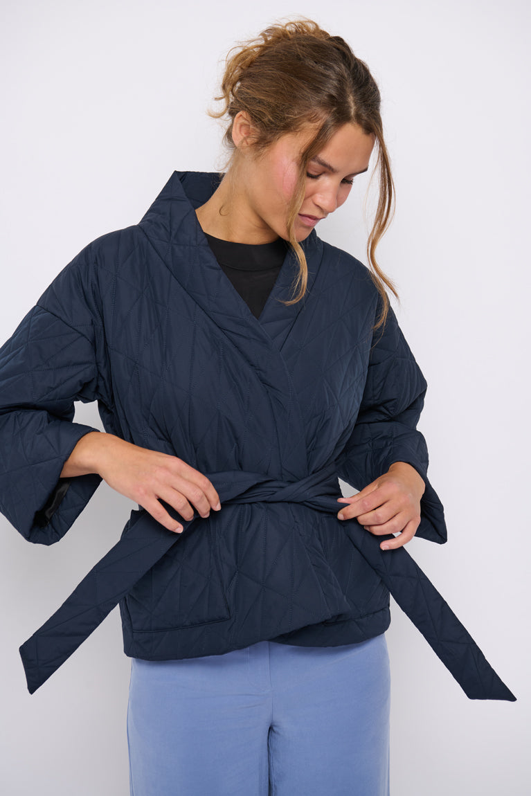 Kimi padded kimono, navy