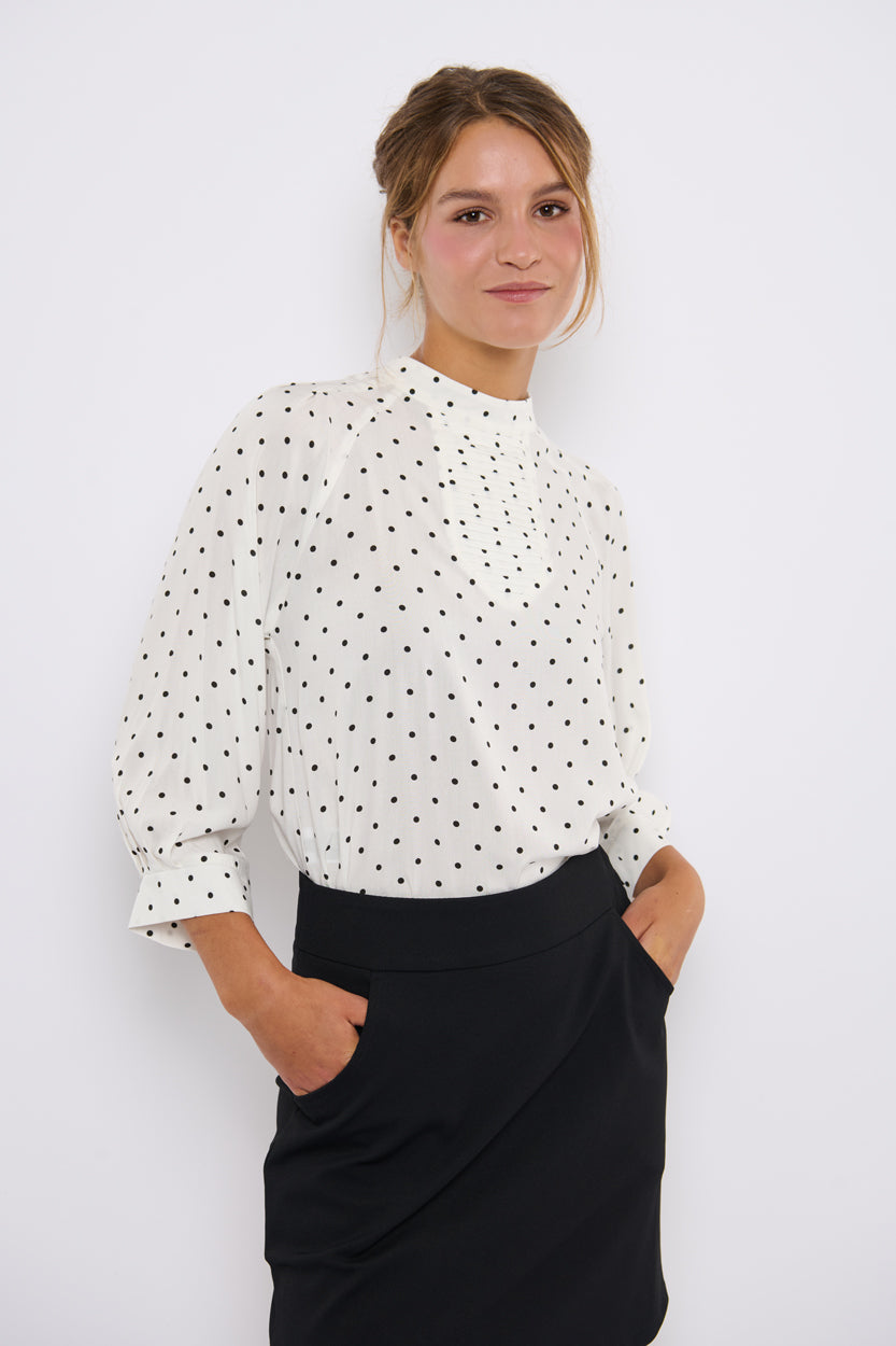Tine vendeskjorte white/black dots