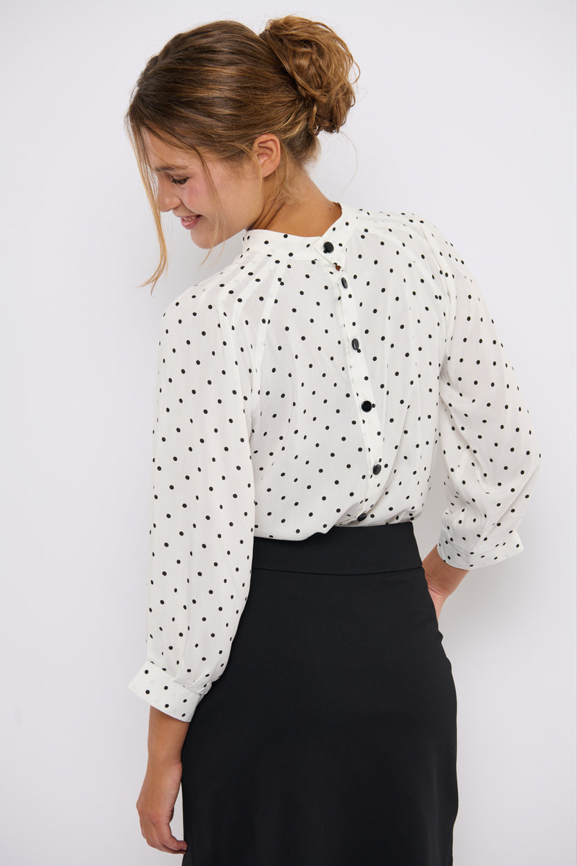 Tine vendeskjorte white/black dots