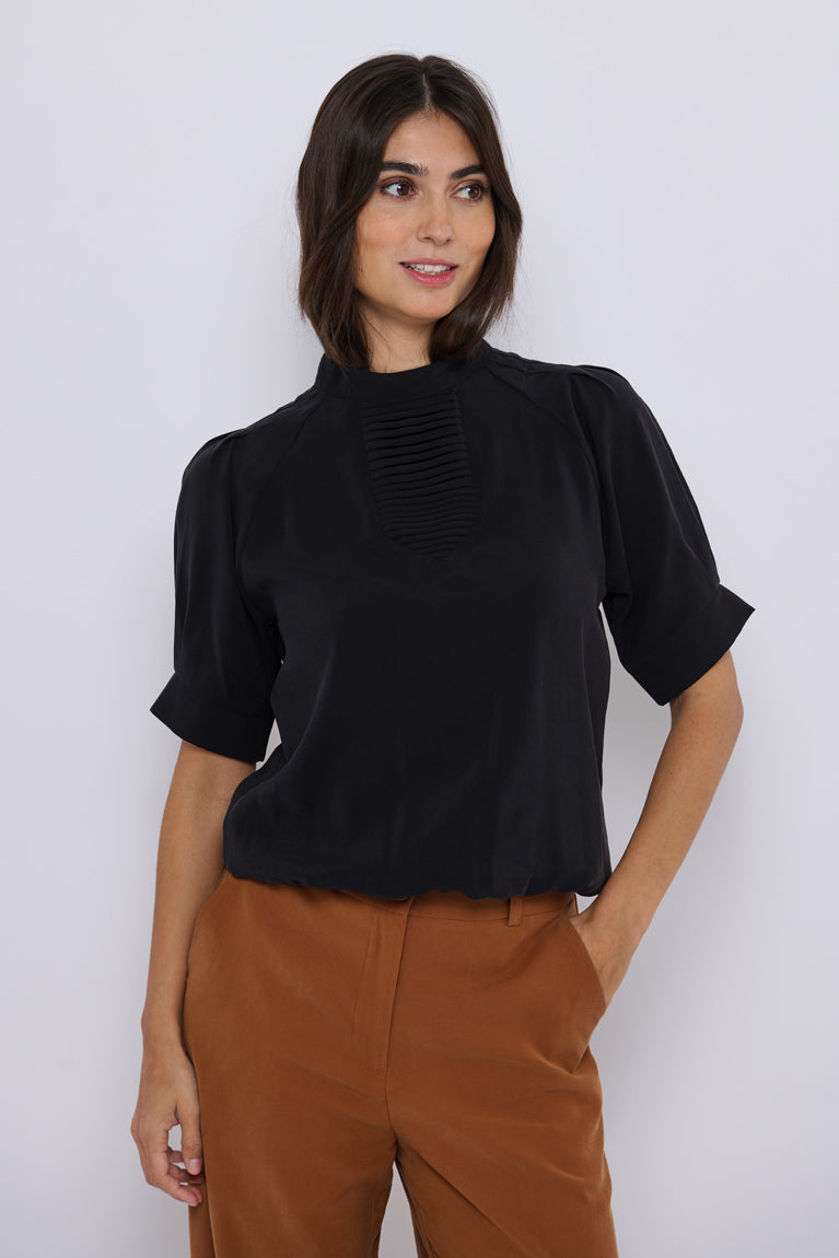 Tie vendeskjorte Black Cupro