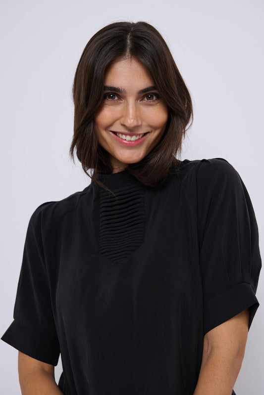 Tie vendeskjorte Black Cupro