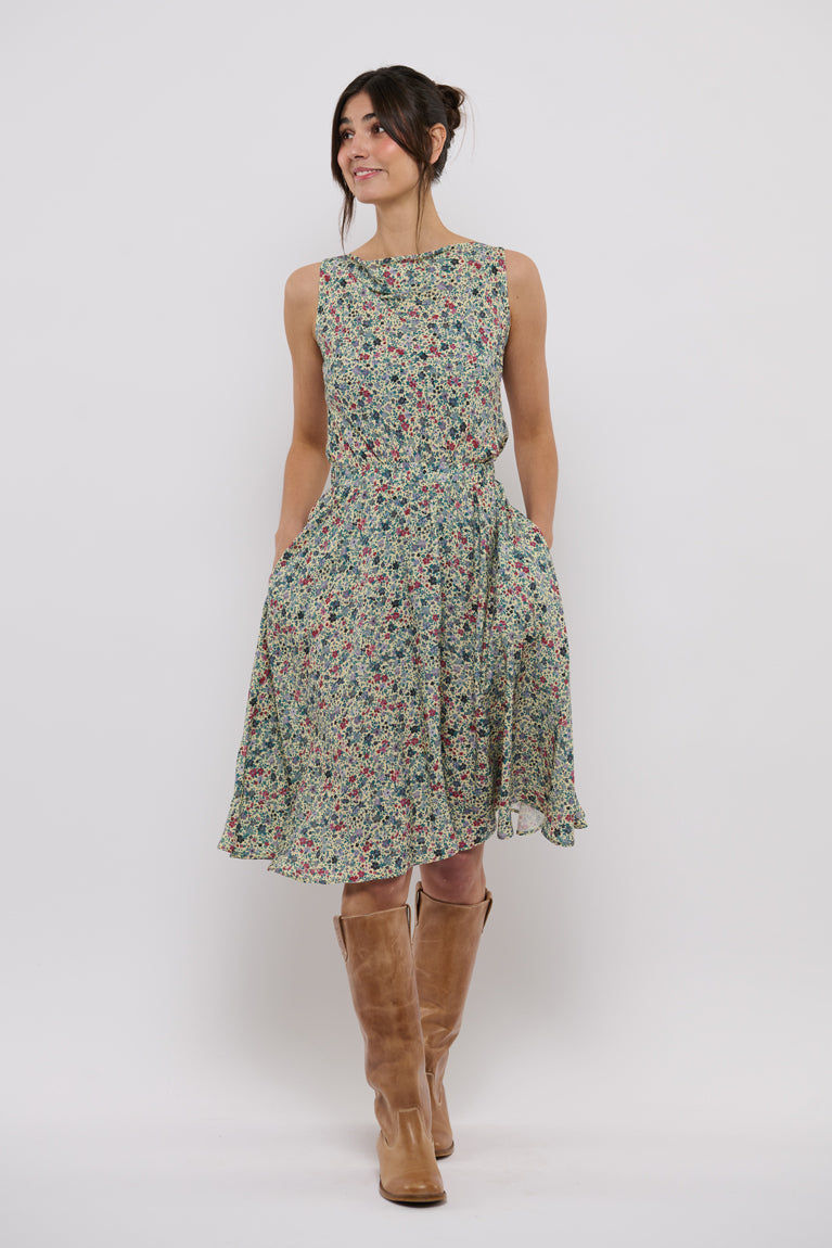 Carol skirt petrol flowers