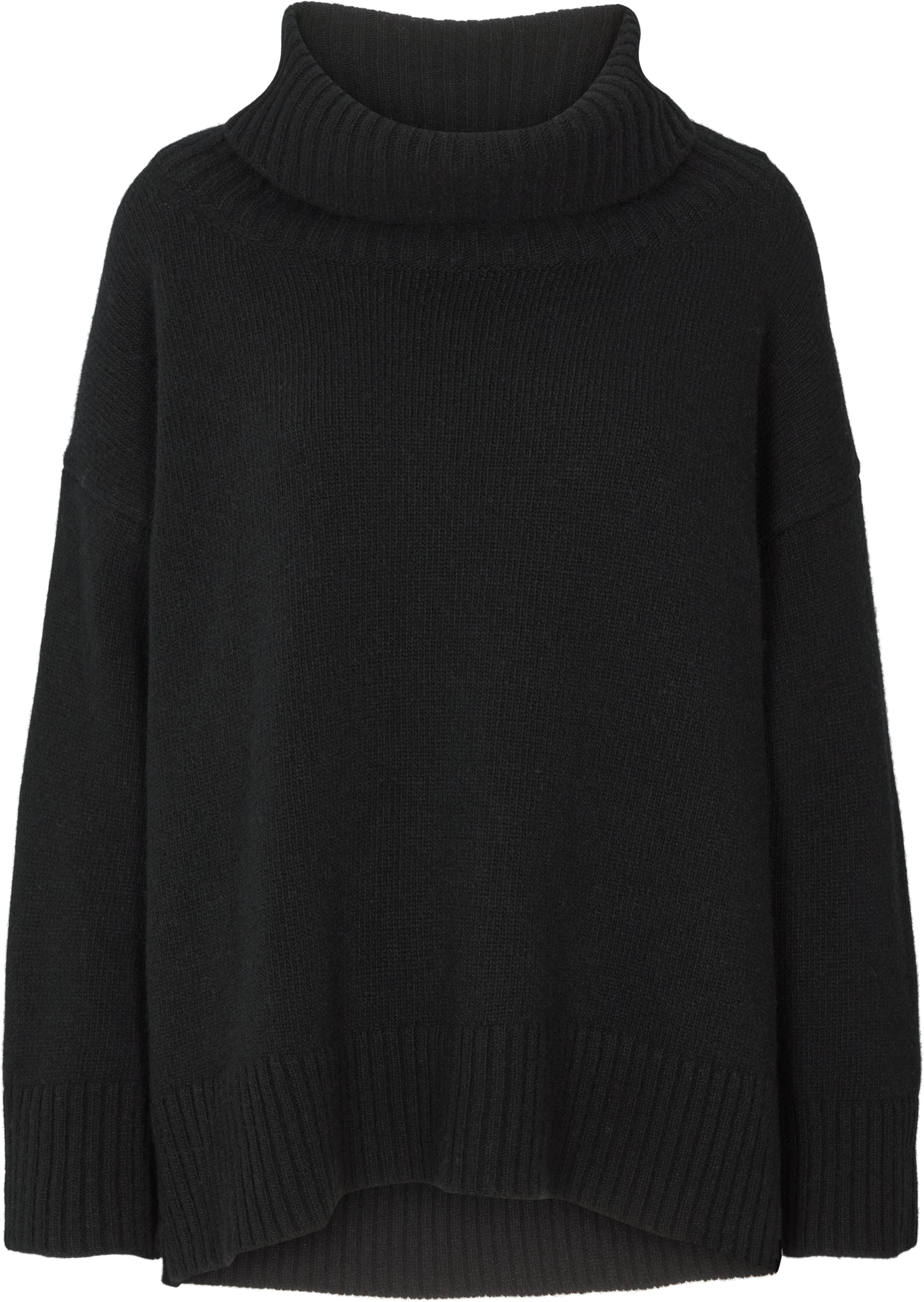 Vita lambswool roll-neck sweater, black, GOTS