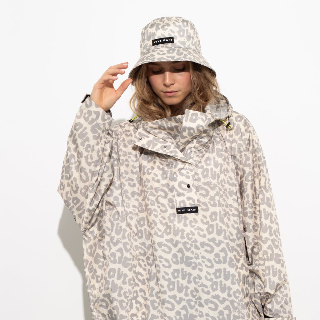 Recycled Rain Hat - leo grey/sand