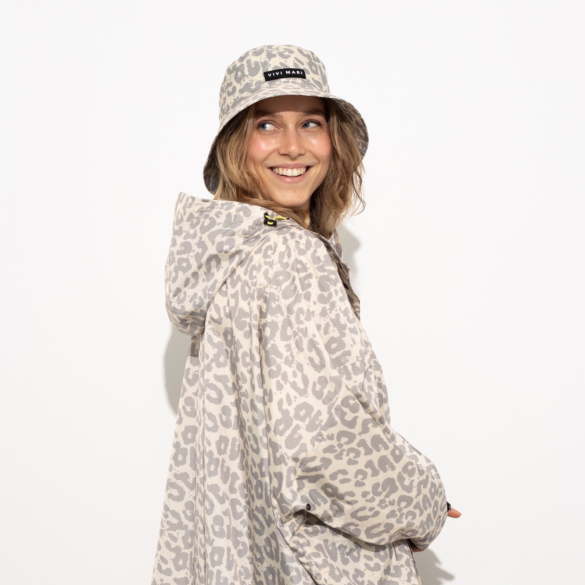 Recycled Rain Hat - leo grey/sand