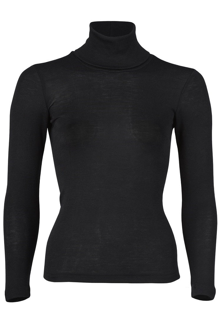 Engel ladies' øko merino/silk roll-neck, GOTS