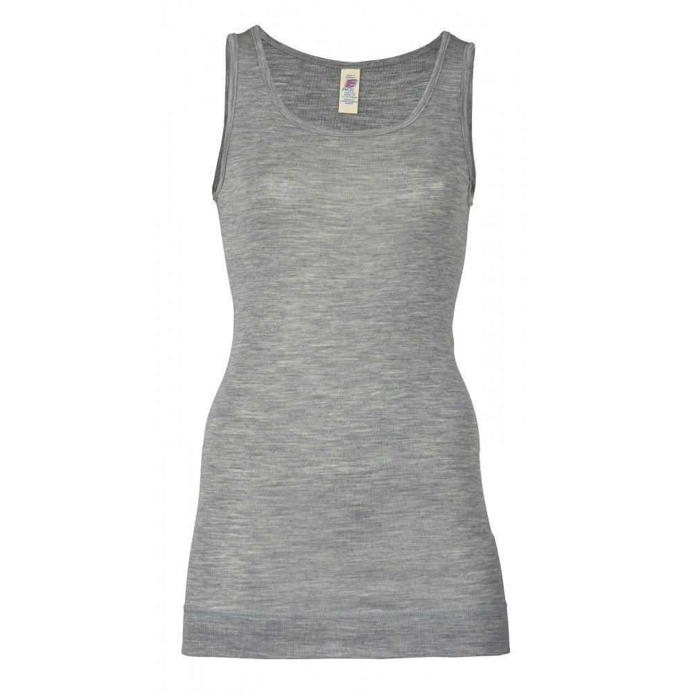 Extra long tank top merino/silk, GOTS