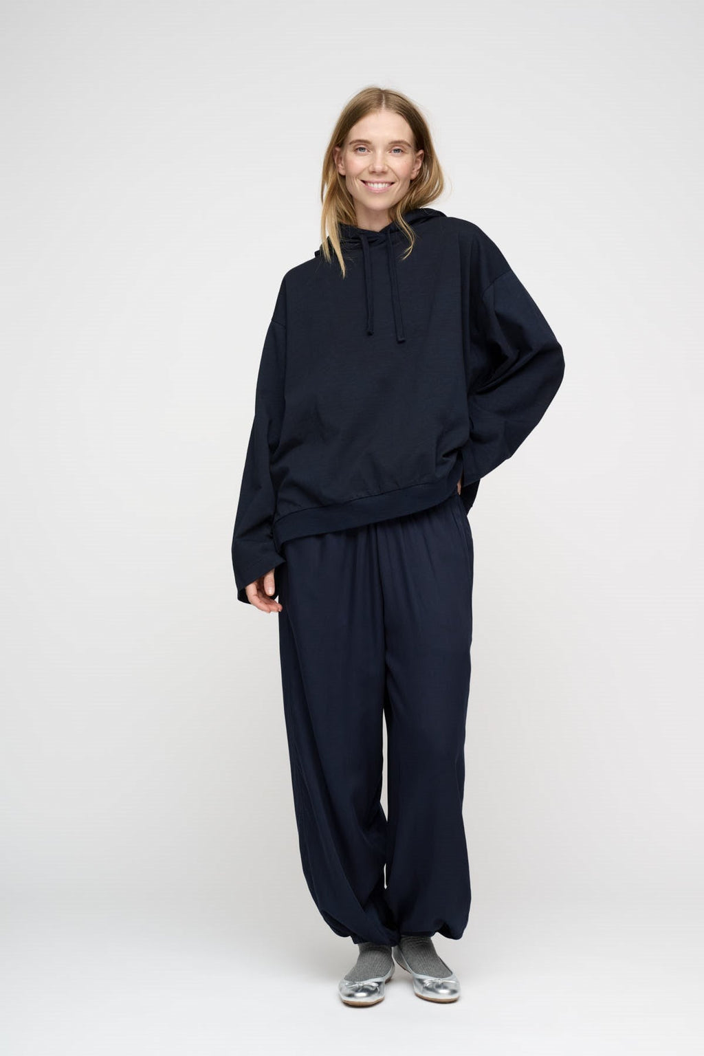 Moshi Moshi Free Pants Silky dark navy